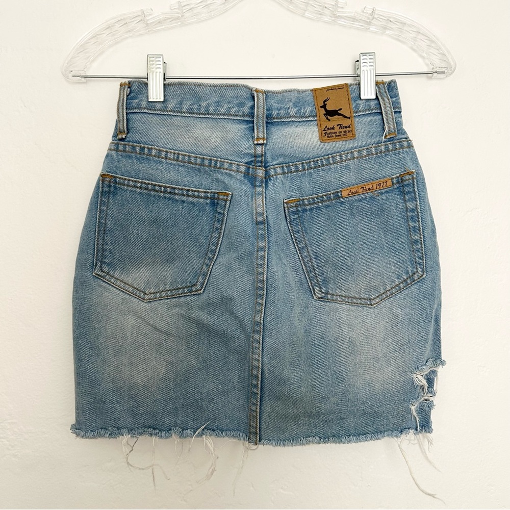 jean cutoff mini skirt - Picture 2 of 6